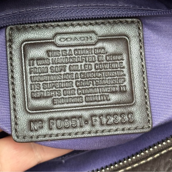 Vintage Coach Chelsea Brown Tan Pebble Leather Shoulder Bag F12339 Satchel Zip - Picture 4 of 15